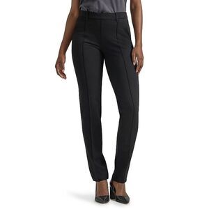 Lee Ultra Lux Any Wear Pants Womens 8 Short Black Straight Leg Ponte Pull On NEW